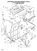 CONTROLS AND REAR PANEL Diagram and Parts List for LSQ9665JT2  Whirlpool Washer
