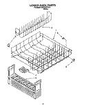 LOWER RACK Diagram and Parts List for KUDA23ZYWH0  KitchenAid Dishwasher