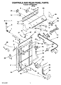 CONTROLS AND REAR PANEL PARTS Diagram and Parts List for 1CWTW5505SQ0  Whirlpool Washer