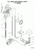 FILL, DRAIN AND OVERFILL PARTS Diagram and Parts List for KUDS50FVPA0  KitchenAid Dishwasher