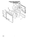 UPPER OVEN DOOR Diagram and Parts List for RB770PXYB7  Whirlpool Wall Oven