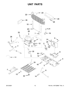 Unit Parts Diagram and Parts List for KRFF302EWH03  Whirlpool Refrigerator