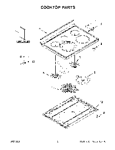 Cooktop Parts Diagram and Parts List for KFEG500ESS4  KitchenAid Range