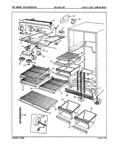 03 - Fresh Food Compartment Diagram and Parts List for RB17HA-2AF  Whirlpool Refrigerator