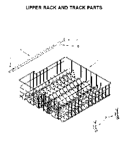 Upper rack and track parts Diagram and Parts List for WDP370PAHW1  Whirlpool Dishwasher