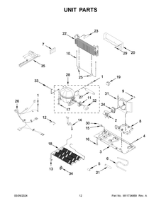 Unit Parts Diagram and Parts List for WRX735SDHV10  Whirlpool Refrigerator