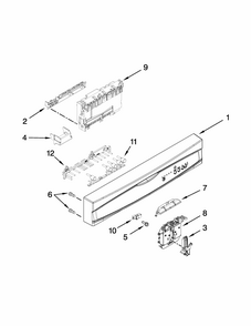Control Panel And Latch Parts Diagram and Parts List for 66514313N411  Kenmore Dishwasher