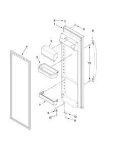 Refrigerator Door Parts Diagram and Parts List for 10651103111  Kenmore Refrigerator