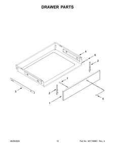 06 - Drawer Parts Diagram and Parts List for WEGA25H0HZ6  Whirlpool Range