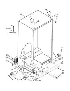 Cabinet Parts Diagram and Parts List for 10651792410  Kenmore Refrigerator