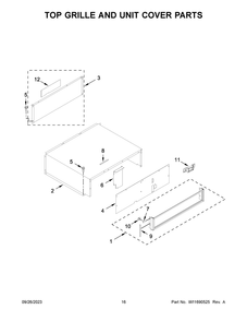 Top Grille And Unit Cover Parts Diagram and Parts List for KBFN502EPA05  KitchenAid Refrigerator