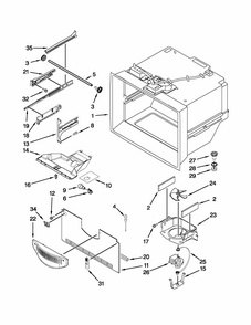 Freezer Liner Parts Diagram and Parts List for 59669382010  Kenmore Refrigerator