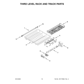Part Location Diagram of W11758646 Whirlpool Rack, Third Level