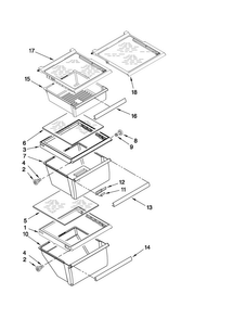 Refrigerator Shelf Parts Diagram and Parts List for 10640263011  Kenmore Refrigerator