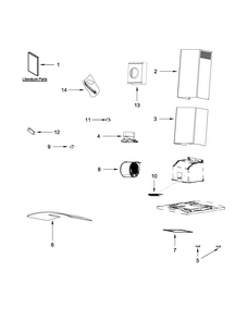 Hood Parts Diagram and Parts List for IHW51UC0FS0  Whirlpool Range Hood