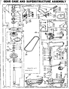 Gearcase/Transmission Diagram and Parts List for 1106114232  Kenmore Washer