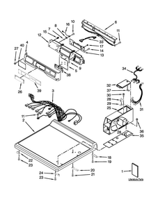 Top And Console Parts Diagram and Parts List for CDG8990XW1  Whirlpool Dryer