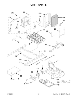 Unit Parts Diagram and Parts List for WRS311SDHB00  Whirlpool Refrigerator