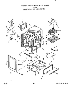 Body Diagram and Parts List for F9107*0  Roper Range