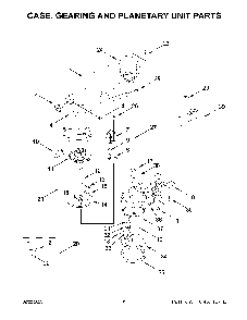 Case, Gearing And Planetary Unit Parts Diagram and Parts List for 5KSM195PSAHI0  KitchenAid Mixer