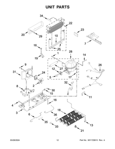Unit Parts Diagram and Parts List for KRBR102ESS05  KitchenAid Refrigerator