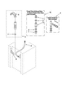 Water System Parts Diagram and Parts List for 11088752798  Kenmore Washer Dryer Combo