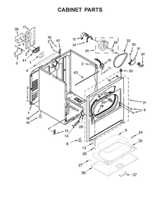 Cabinet Parts Diagram and Parts List for WED49STBW1  Whirlpool Dryer