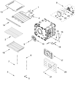 Internal Oven Parts Diagram and Parts List for JOEDC330RM00  Whirlpool Wall Oven