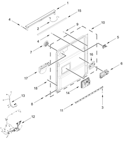 Control Panel And Inner Door Parts Diagram and Parts List for MDFS3924RZ3  Whirlpool Dishwasher