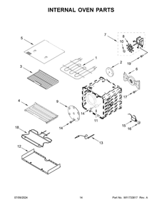 08 - Internal Oven Parts Diagram and Parts List for KFDC506JIB03  Whirlpool Cooktop