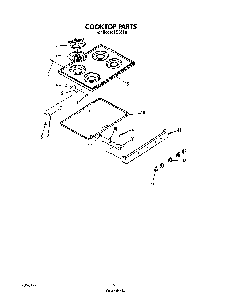 Cook Top Diagram and Parts List for H6358*1  Roper Range
