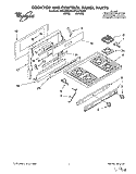 COOKTOP AND CONTROL PANEL, LITERATURE Diagram and Parts List for SF314PEAW2  Whirlpool Range