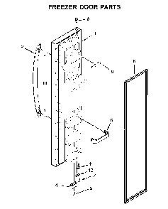 Freezer door parts Diagram and Parts List for 10651115711  Kenmore Refrigerator