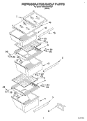 REFRIGERATOR SHELF Diagram and Parts List for SS25AEXHW03  Whirlpool Refrigerator
