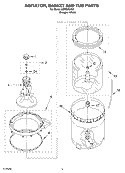 AGITATOR, BASKET AND TUB PARTS Diagram and Parts List for LSR6232JQ2  Whirlpool Washer