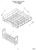 LOWER RACK Diagram and Parts List for KUDJ230YWH3  KitchenAid Dishwasher