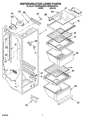 REFRIGERATOR LINER PARTS Diagram and Parts List for 8ED0GTKXKQ01  Whirlpool Refrigerator
