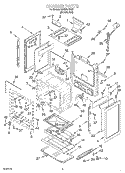 CHASSIS Diagram and Parts List for GS395LEHS6  Whirlpool Range