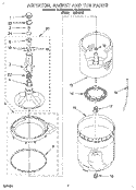 AGITATOR, BASKET AND TUB Diagram and Parts List for GLSR5233AW1  Whirlpool Washer