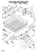 UPPER RACK AND TRACK PARTS Diagram and Parts List for KUDU03FTBL2  KitchenAid Dishwasher