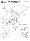 TOP AND CONSOLE PARTS Diagram and Parts List for WED9400VE0  Whirlpool Dryer