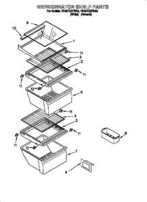 Refrigerator Shelf Diagram and Parts List for 824421985  Whirlpool Refrigerator