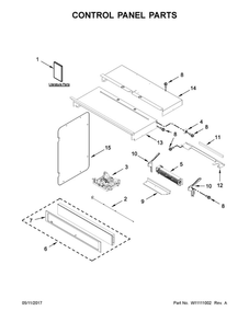 Control Panel Parts Diagram and Parts List for WOC75EC7HS00  Whirlpool Microwave Oven Combo