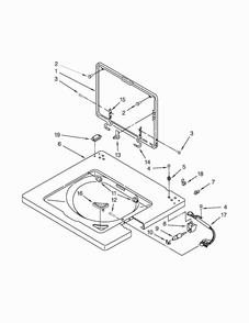 Washer Top And Lid Parts Diagram and Parts List for WET3300XQ2  Whirlpool Washer Dryer Combo