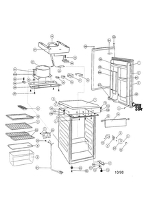 Door And Compressor Diagram and Parts List for 46198472  Kenmore Refrigerator
