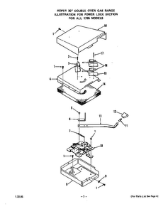 Power Lock Diagram and Parts List for 1765*0A  Roper Range