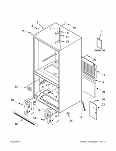 Cabinet Parts Diagram and Parts List for 59669283014  Kenmore Refrigerator