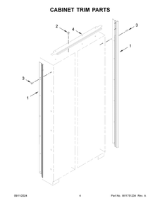03 - Cabinet Trim Parts Diagram and Parts List for JBSS48E22L01  Whirlpool Refrigerator