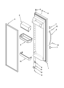 Refrigerator Door Parts Diagram and Parts List for 10659432801  Kenmore Refrigerator