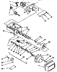 Motor And Ice Container Diagram and Parts List for KTRS22QABL01  KitchenAid Refrigerator